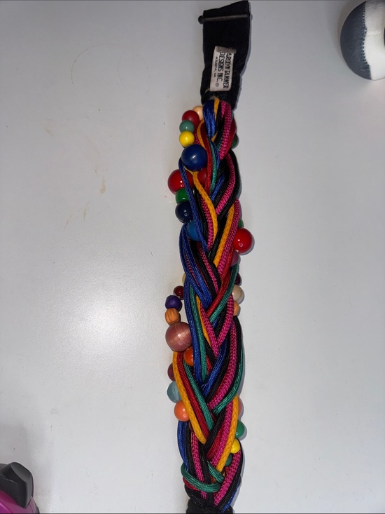 Carolyn Tanner Designs Inc. Colorful Beaded Braided Statement Belt – Vintage main image 7